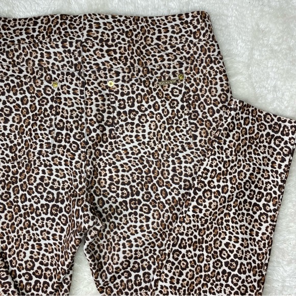 Michael Kors leopard cheetah legging jeans stretchy - Picture 6 of 7